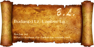 Budaspitz Lamberta névjegykártya
